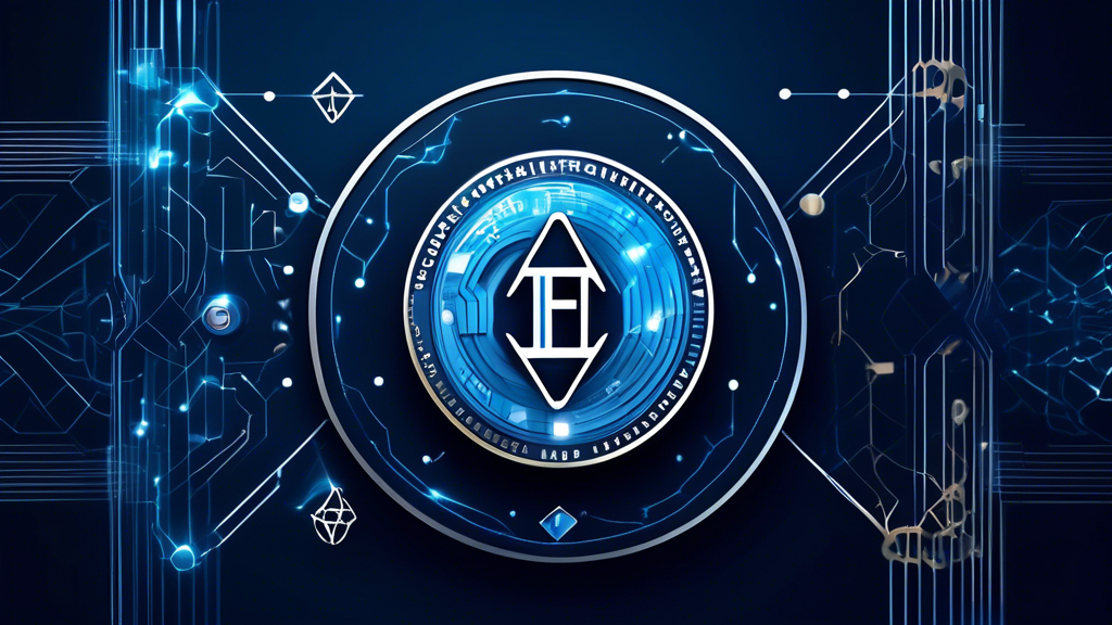 Create an image that visually represents the concept of AECT cryptocurrency. Depict a digital coin with the acronym AECT prominently featured. The background should include elements symbolizing blockchain and digital finance, such as interconnected nodes and graphs. Integrate a futuristic, high-tech aesthetic with a color scheme incorporating blues and silvers to convey a sense of innovation and cutting-edge technology.